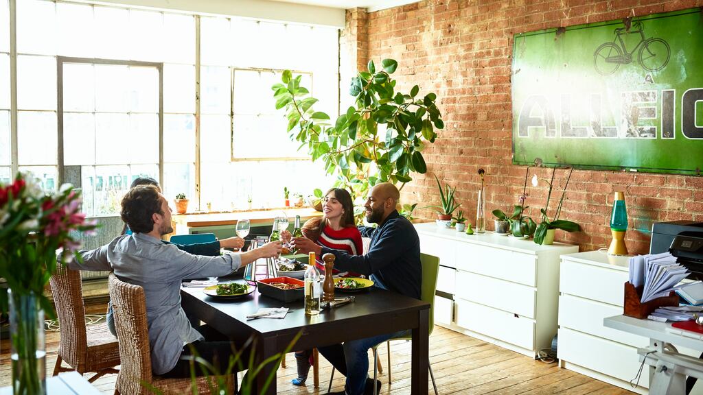 Bountiful plants and a wooden table are both vital to looking like an adult. Photograph: 10’000 Hours/Getty