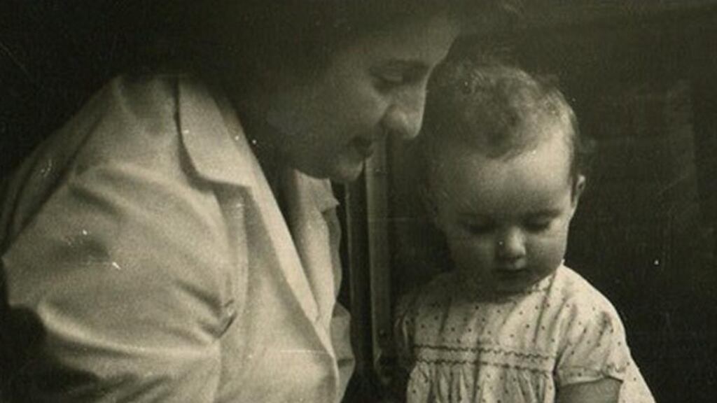 Brigid Cummings as a baby, with her mother