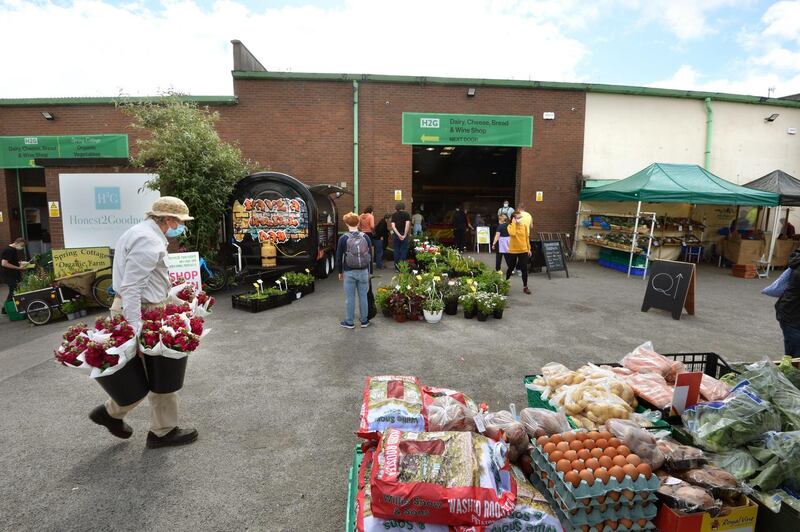 Honest2Goodness Market at Slaney Close, Dublin Industrial Estate, Dublin. Photograph: Dara Mac Dónaill
