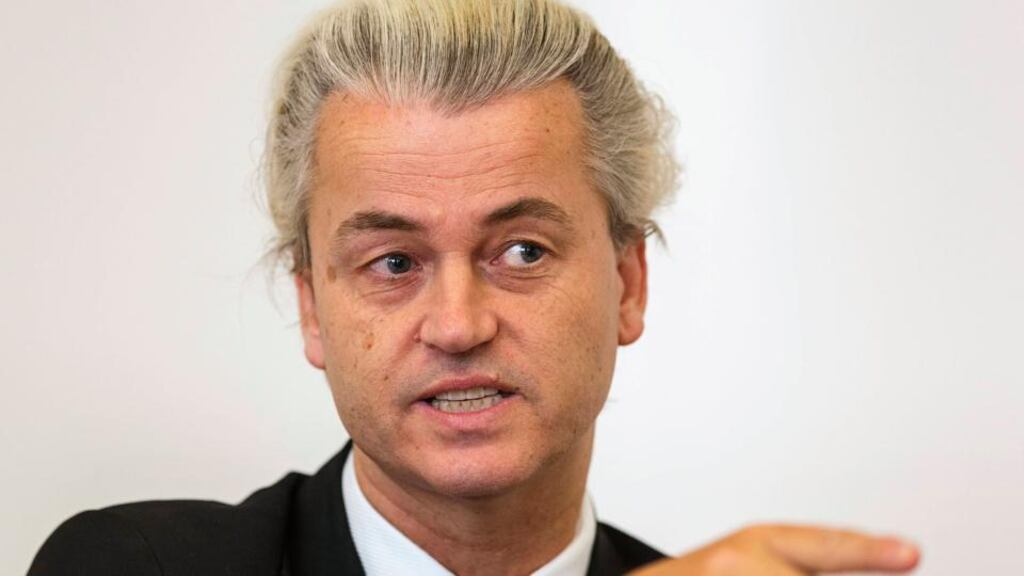 Freedom Party (PVV) leader Geert Wilders speaks during an interview in The Hague on April 17th. REUTERS/Michael Kooren