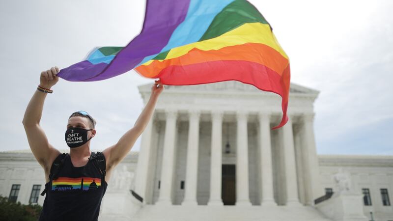 Joseph Fons standing in front of the US supreme court building on Monday. Photograph: Chip Somodevilla/Getty Images