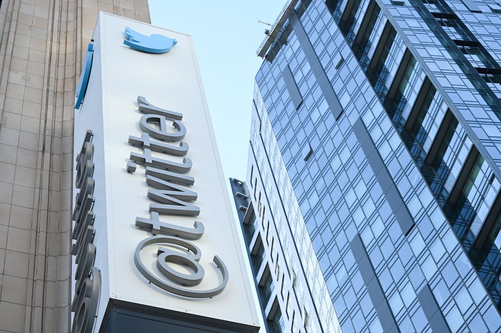 Twitter headquarters in San Francisco, California. Joe Biden said the social media platform 'spews lies across the world'. Photograph: SAMANTHA LAUREY/AFP via Getty Images