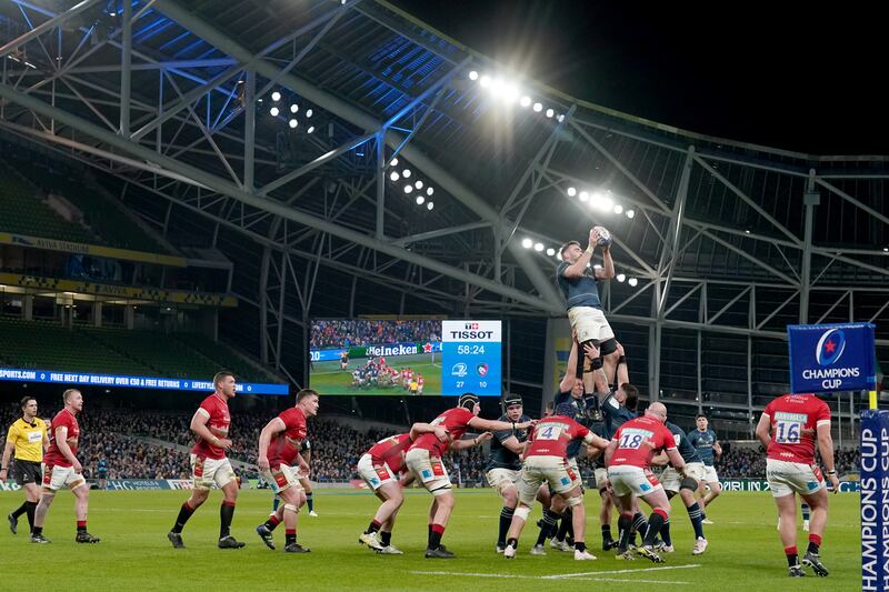 Leinster comfortably dispatched of Leicester at the Aviva on Friday night, running out 55-24 winners. Photograph: Brian Lawless/PA