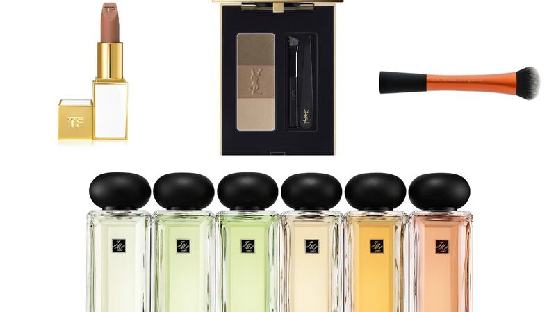 Tom Ford Ultra Rich Lip Colour in Revolve Around Me (€49); YSL Couture Brow Palette (€35 from May 22nd); Real Techniques Expert Face Brush (€14.99); Jo Malone London Rare Teas Collection Oolong Tea (€300 for 75ml)