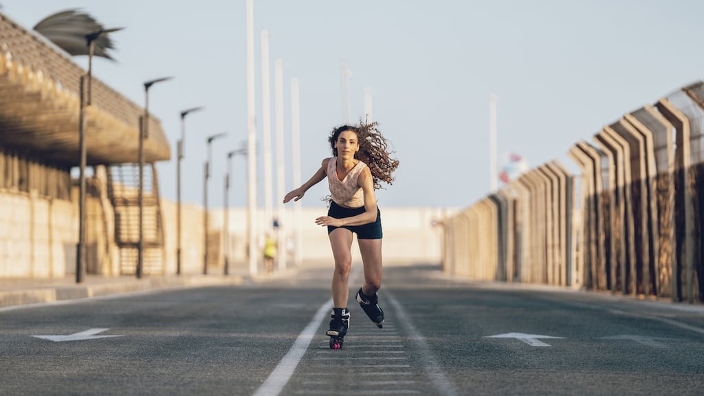 Inline skating can provide great exercise out of the gym. Photograph: Westend61/Getty