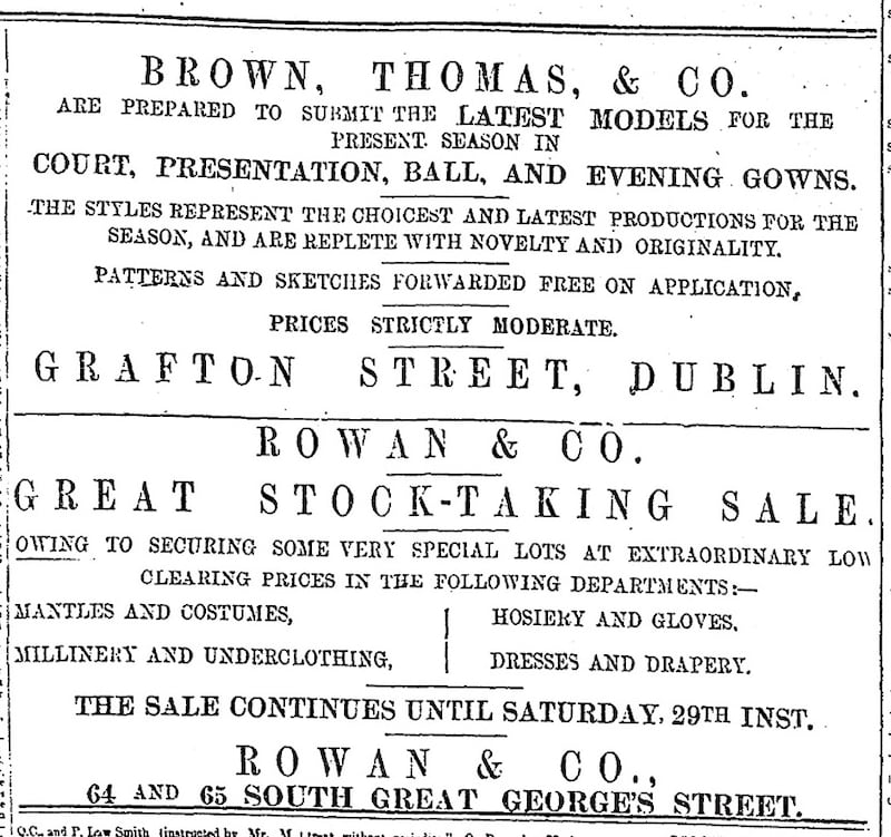 An ad from 1898, in The Irish Times