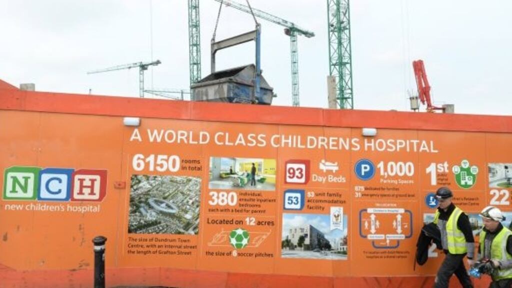 A file photograph of the site of the national children’s hospital at the St James’s Hospital campus in Dublin. Photograph: Dara Mac Donaill