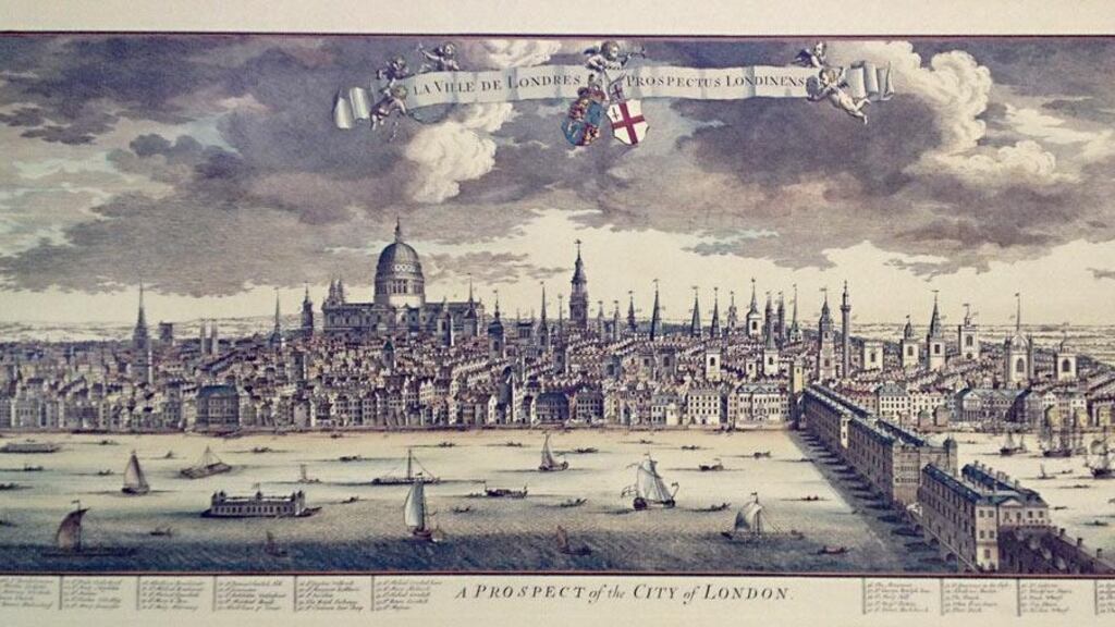 A Prospect of the City of London by Johannes Kip from 1724 shows the many steeples of the rebuilt churches scattered around St Paul’s newly realised beauty: its father-figure dome