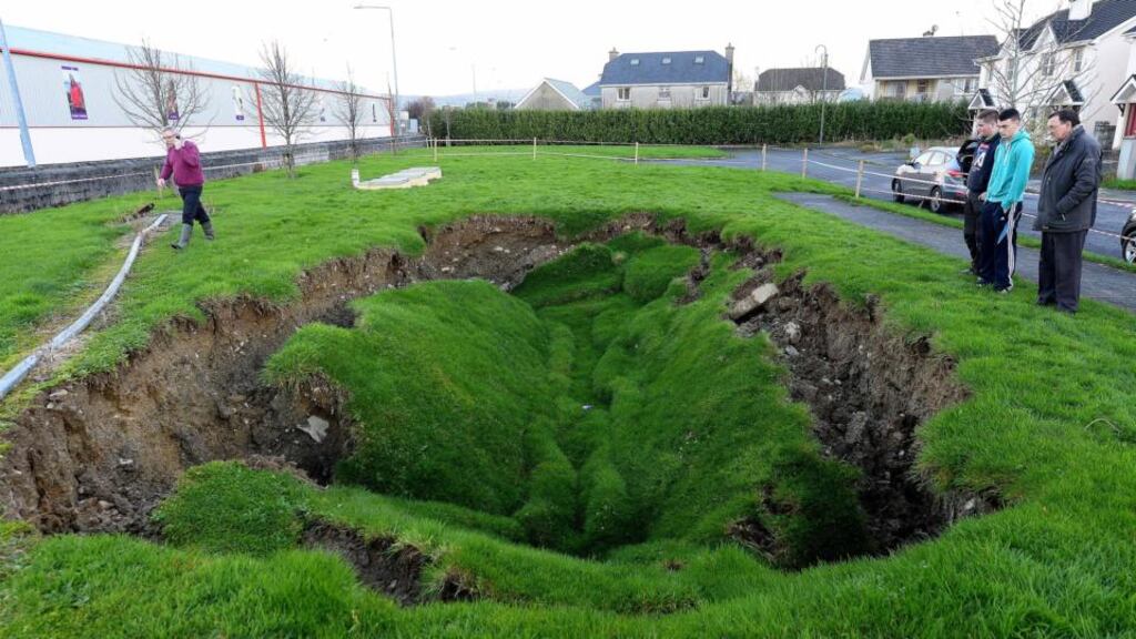 It is feared further collapse of the green area of the estate, which includes a creche, is likely. Photograph: Domnick Walsh/Eye Focus LTD.