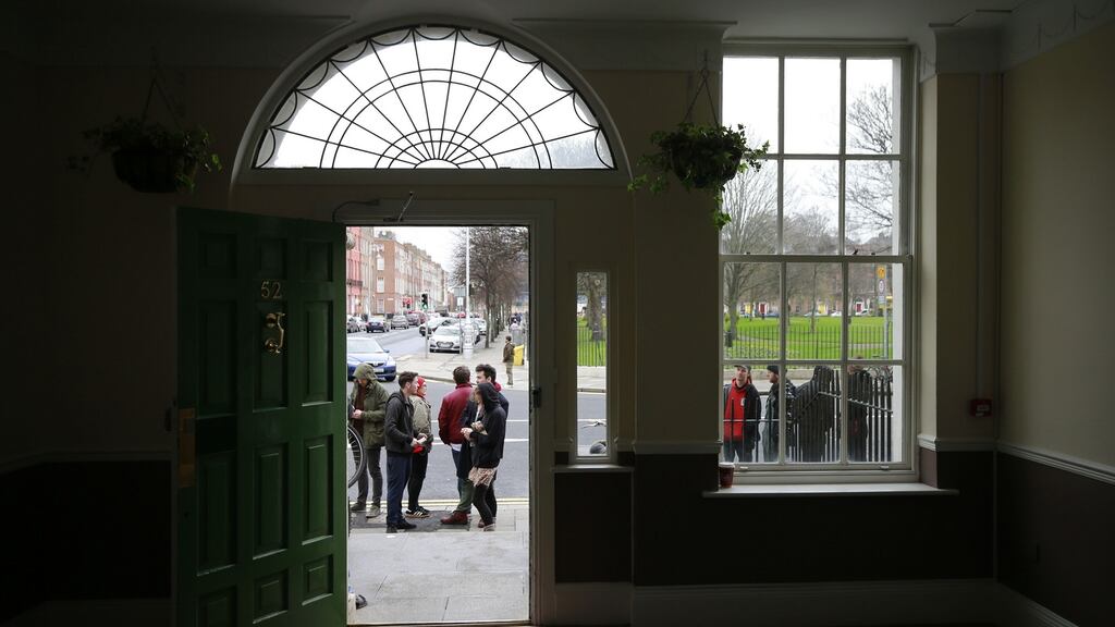 Image from an eviction on Dublin’s Mountjoy Square. Photograph: Nick Bradshaw