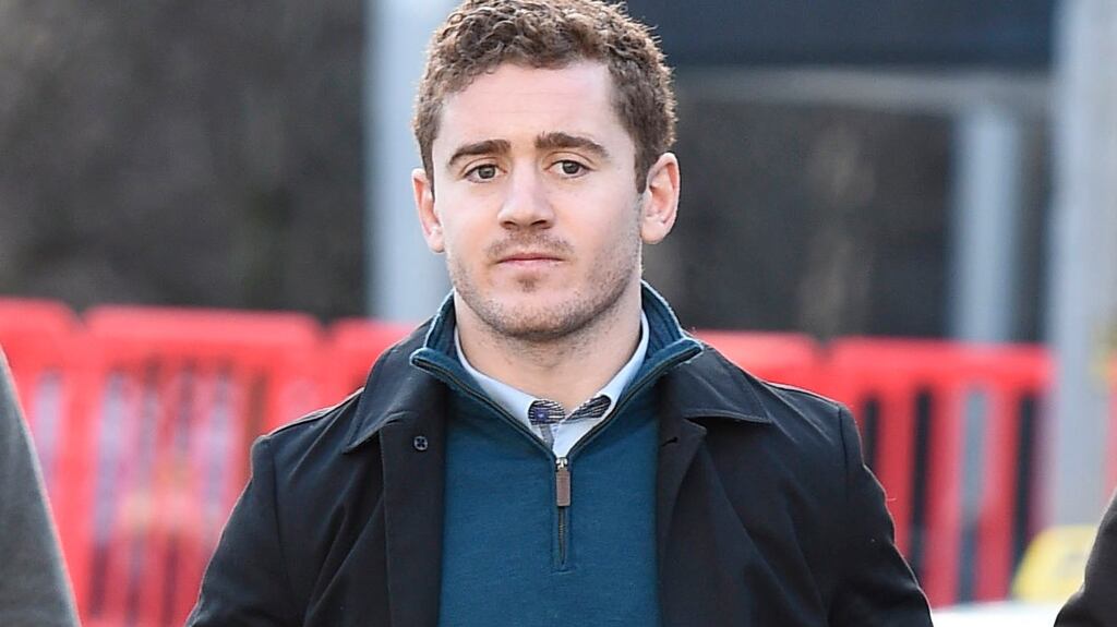 Ireland and Ulster rugby player Paddy Jackson arrives at Belfast Crown Court earlier this month. File photograph: Michael Cooper/PA Wire