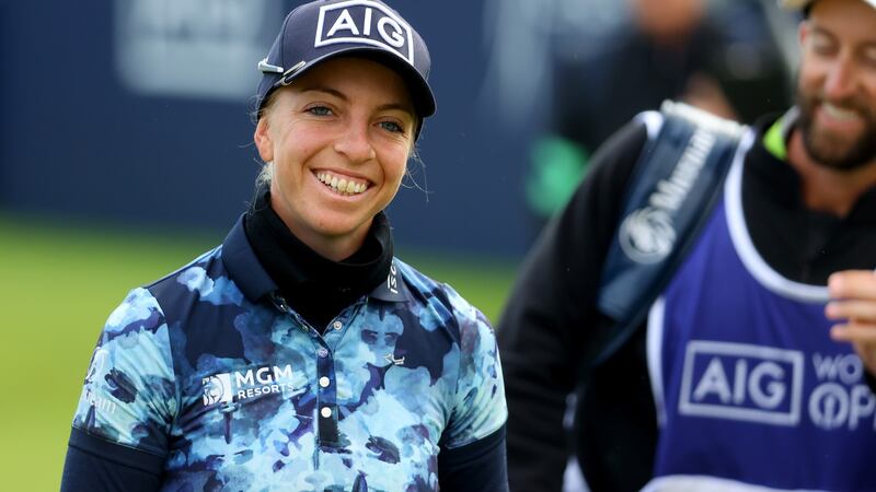 Sophia Popov worked for German TV at the Solheim Cup before her brilliant win at the 2020 Women’s British Open. Photograph: Andrew Redington/Getty Images