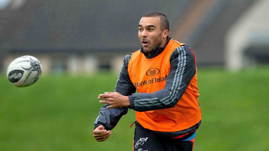 Simon Zebo returns to the wing for Munster’s Pro12 trip to Newport. Photograph: Morgan Treacy/Inpho