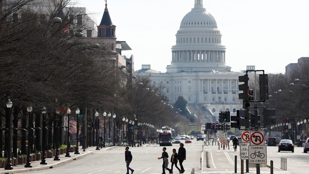 Here in Washington DC, the daily churn of government life is beginning to close down. Photograph: Tom Brenner/Reuters