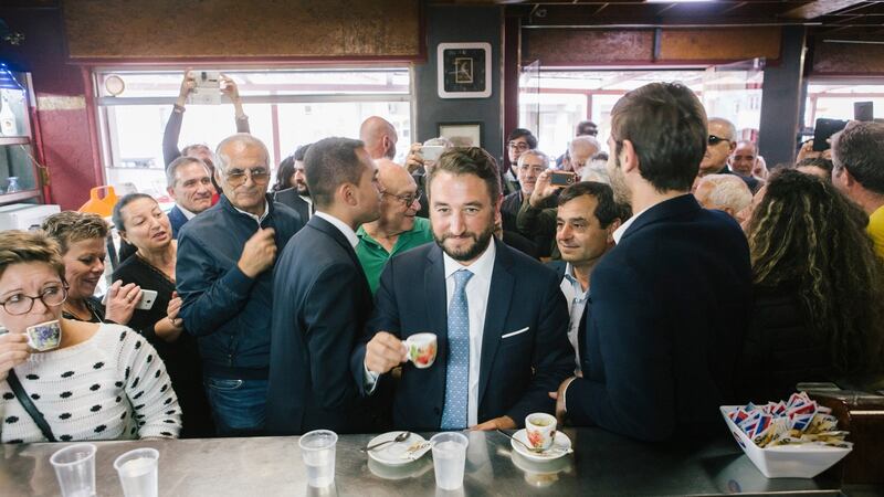 Giancarlo Cancelleri, the Five Star Movement’s candidate for governor of the island, in Villafranca Tirrena, Italy. Photograph: Gianni Cipriano/The New York Times