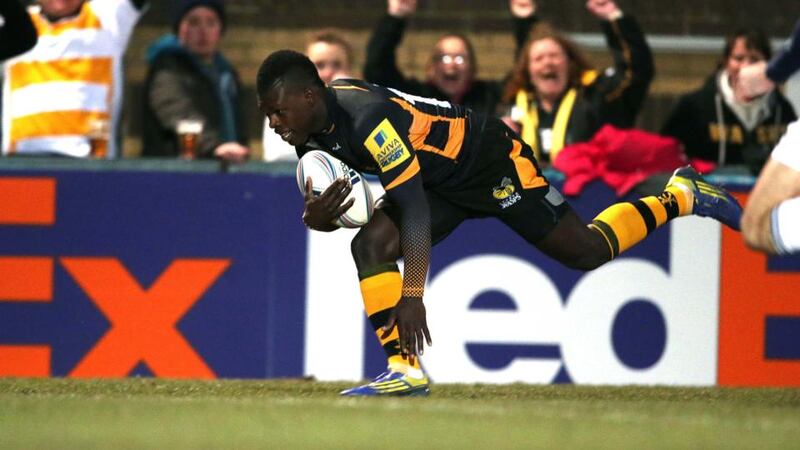 Wasps wing Christian Wade scores at Adams Park. Photograph: Billy Stickland/Inpho