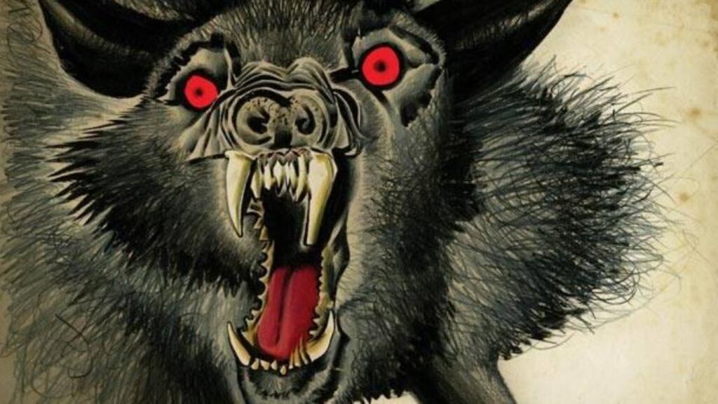 The wolf from Mouse Bird Snake Wolf, by David Almond, illustrated by Dave McKean