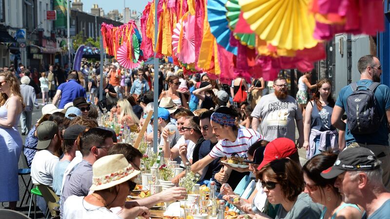 The Long Table Roast at the Stoneybatter Festival, 2018. Photograph: Dara Mac Dónaill