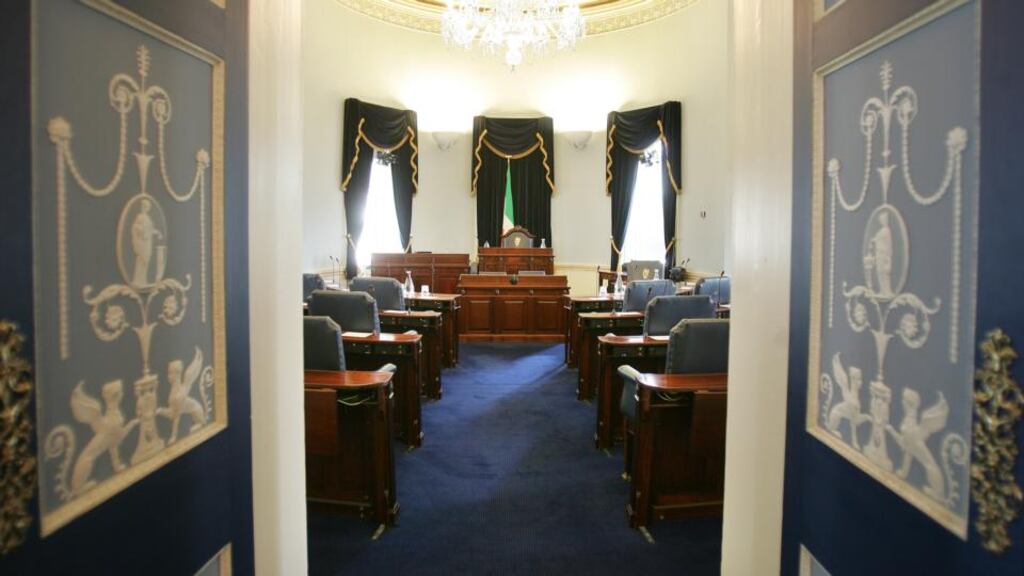 The Seanad chamber looking towards the chair