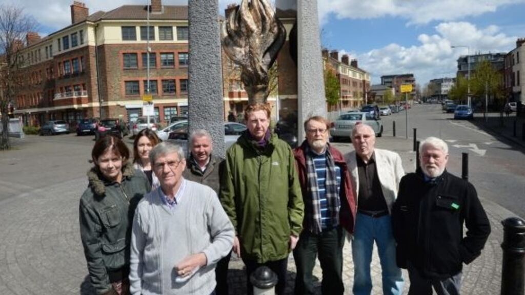 Members of the Inner-City Organisations Network: The group is holding a procession is for people in the area to support each other and to show solidarity. Photograph: Cyril Byrne/The Irish Times