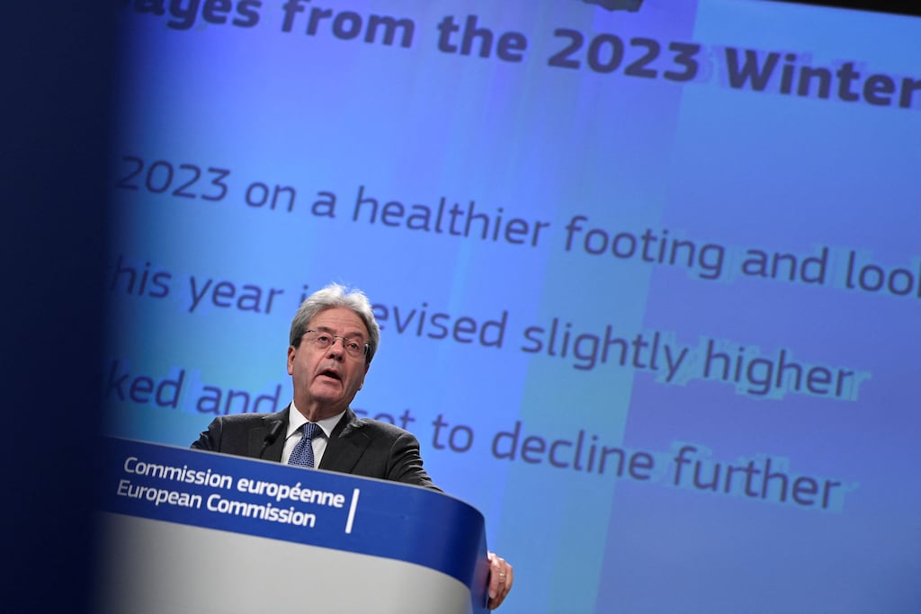 European Commissioner for the Economy Paolo Gentiloni announced the EU's latest growth forecasts on Monday. Photograph: John Thys/Getty Images