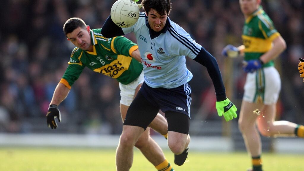 Michael Darragh MacAuley on his debut   at centre forward for Dublin in their   1-12 to 1-10 victory against Kerry at Fitzgerald Stadium, Killarney; February 7th, 2010. Photograph:  Donall Farmer/Inpho