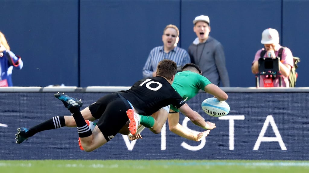 Conor Murray’s ability to dart through the smallest gap is not what France are expecting from Murray or Ireland at this moment. Photograph: Inpho