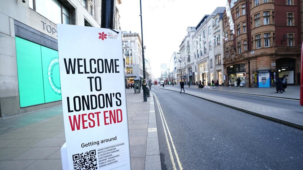 A quiet Oxford Street in London on Wednesday morning. Photograph: Ian West/PA Wire