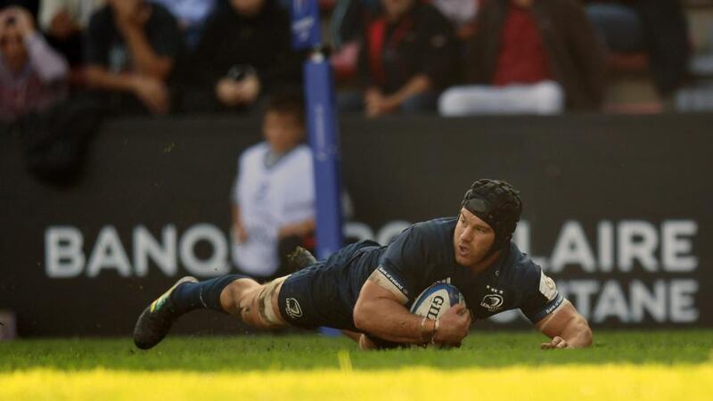 Seán O’Brien dives over for his try. Photo: Dan Mullan/Getty Images