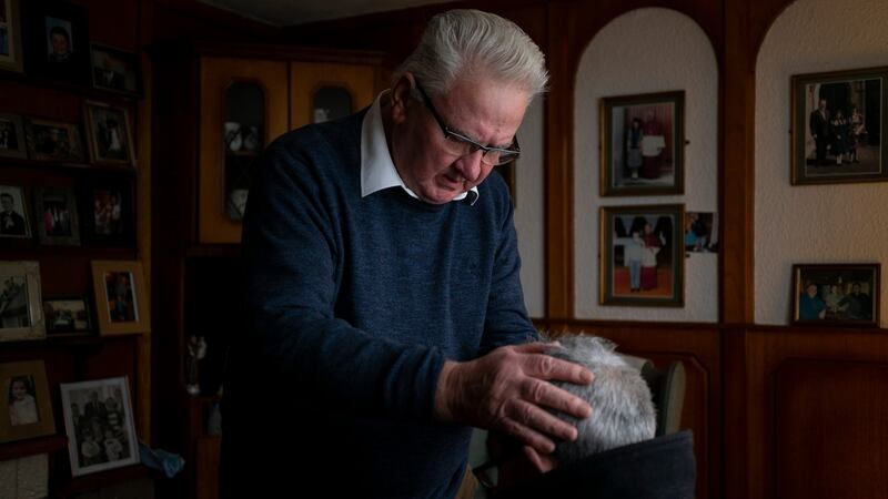 Joe Gallagher performs the cure for a farmer in Pullough