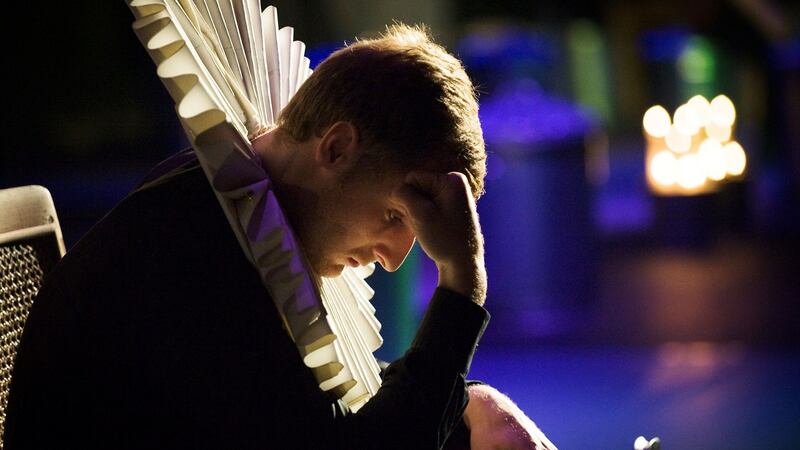 Conor Madden as Hamlet in Gavin Quinn’s production of The Rehearsal – Playing the Dane for Pan Pan Theatre. Photograph: Ros Kavanagh