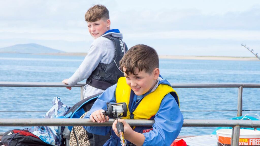 Matthew Moran and Oisin Fynes on a fishing trip with Newport Sea Angling Club