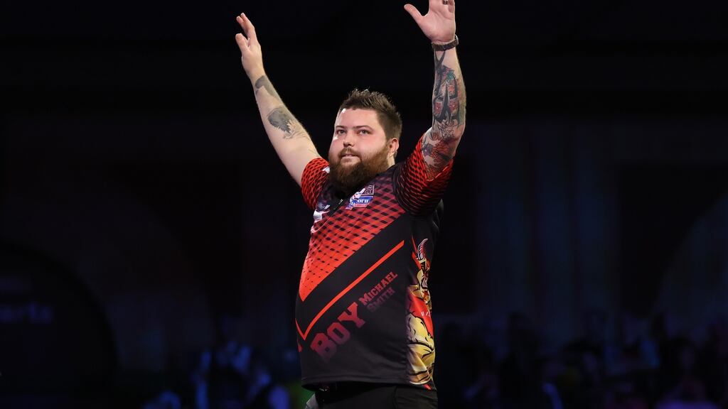 Michael Smith is into the World Championship semi-finals after his win over Gerwyn Price. Photograph: Luke Walker/Getty