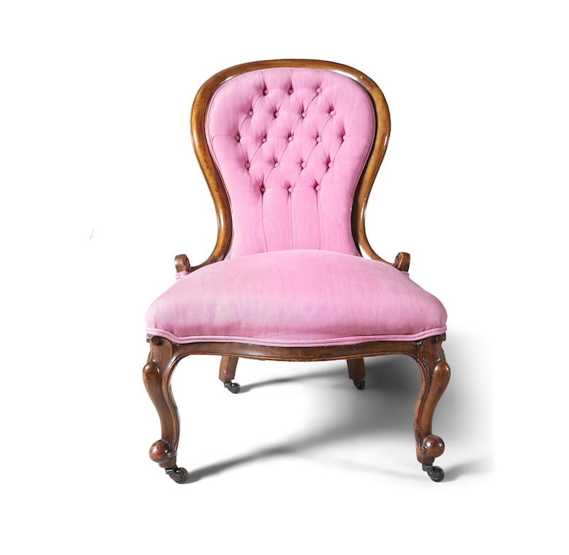 This upholstered Victorian is estimated at €250-€350 from Adam’s auction house.