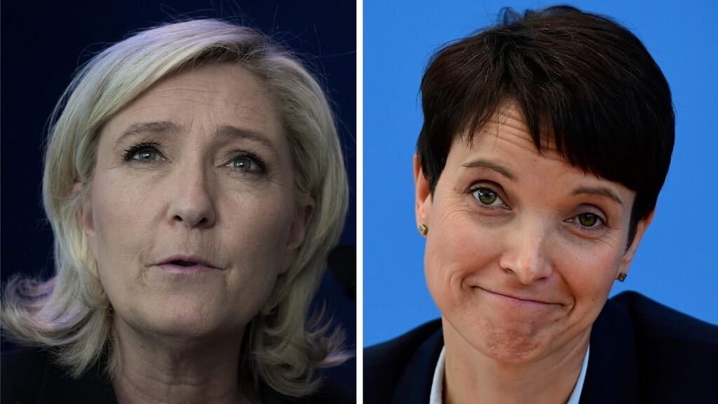 Front National leader Marine Le Pen and Alternative für Deutschland co-leader Frauke Petry: meeting between the two sparked dissent in the German party