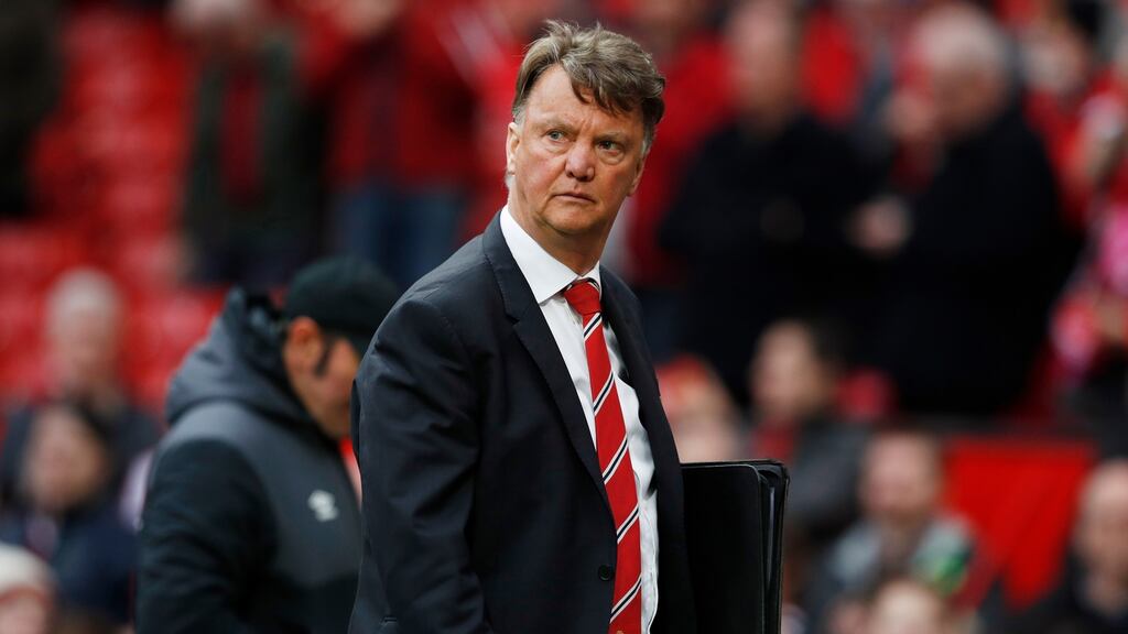 Manchester United manager Louis van Gaal after the game. Photo: phil Noble/Reuters
