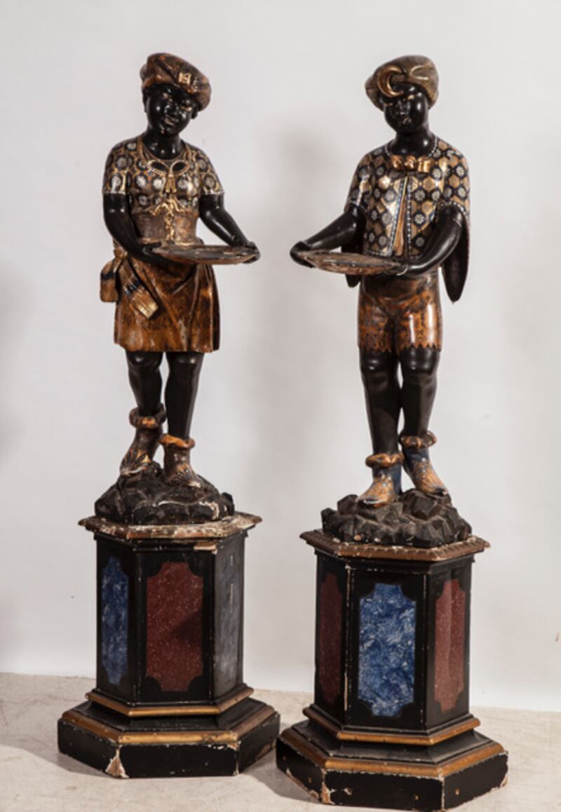 Lot 315, a pair of Blackamoors (male and female) €1,500-€2,000