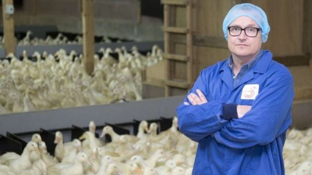 Stuart Steele at the family run Silver Hill Farm duck breeding and processing plant in Monaghan