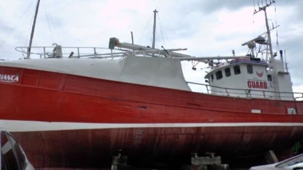 The ‘Bianca’ was intercepted as it entered UK waters off the coast of Cornwall, England. Photograph: NCA/PA