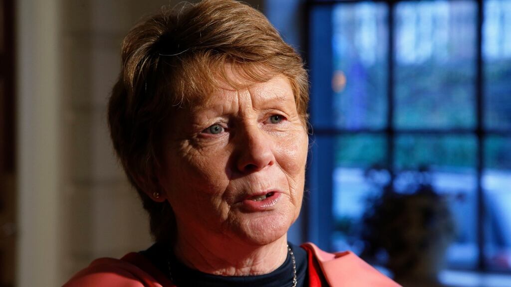 Catherine Corless being conferred with an honorary degree by Trinity. Photograph: Nick Bradshaw