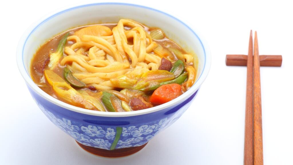 Udon noodles with curry sauce