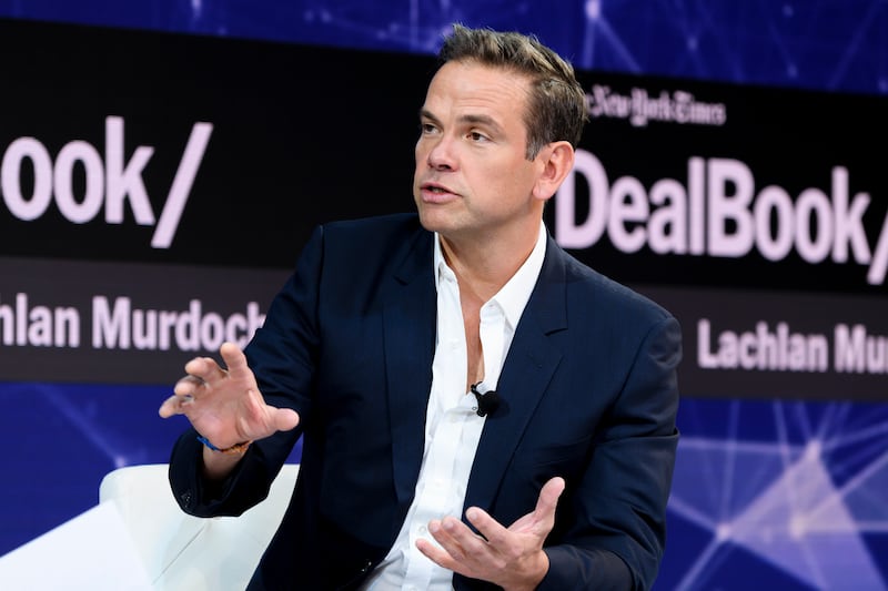 Lachlan Murdoch speaking at an event in New York in 2019. Photograph: Mike Cohen/New York Times