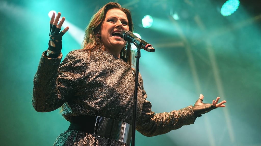 Jenny Berggren from Ace of Base performing at Electric Picnic. Photograph: Cody Glenn/Sportsfile