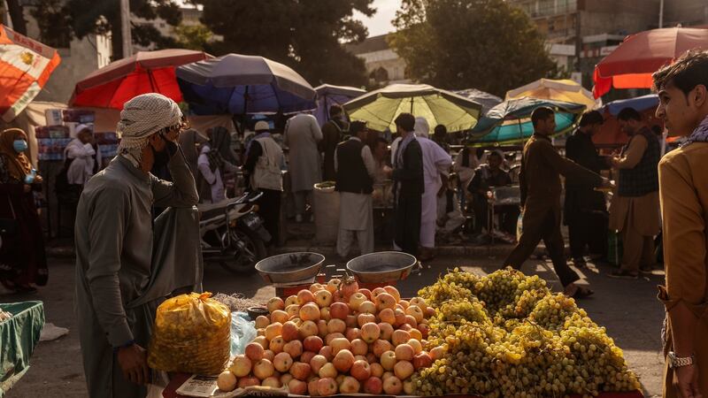 A fruit vendor in Kabul on August 21st. Photograph: Victor J Blue/New York Times