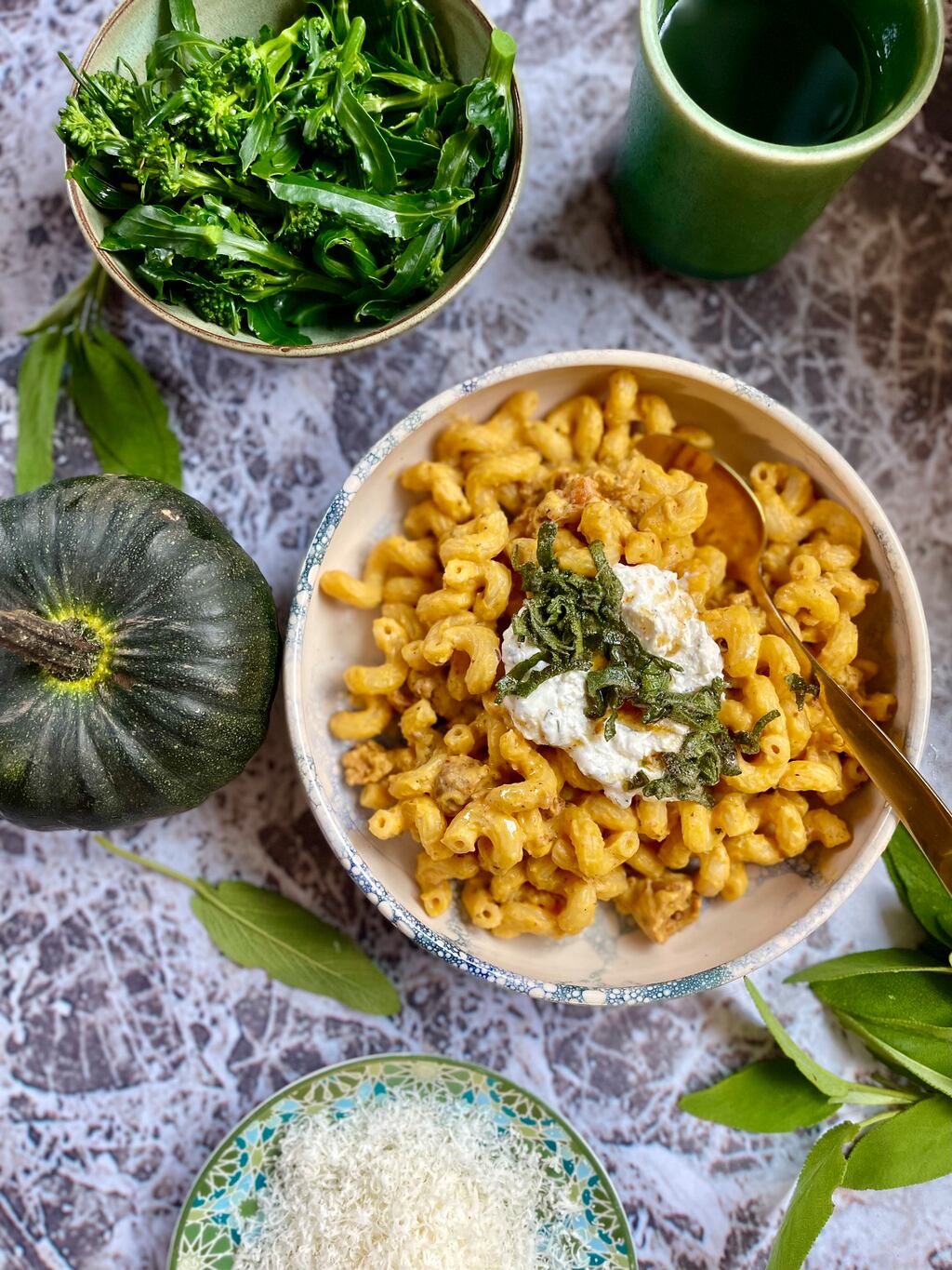 Pumpkin pasta with Sage & brown butter ricotta
