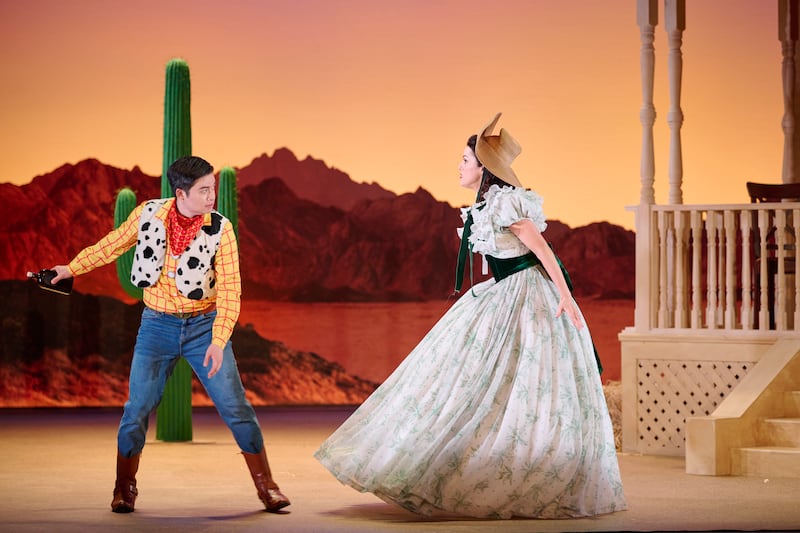 L’Elisir d’Amore: Duke Kim and Claudia Boyle. Photograph: Ros Kavanagh