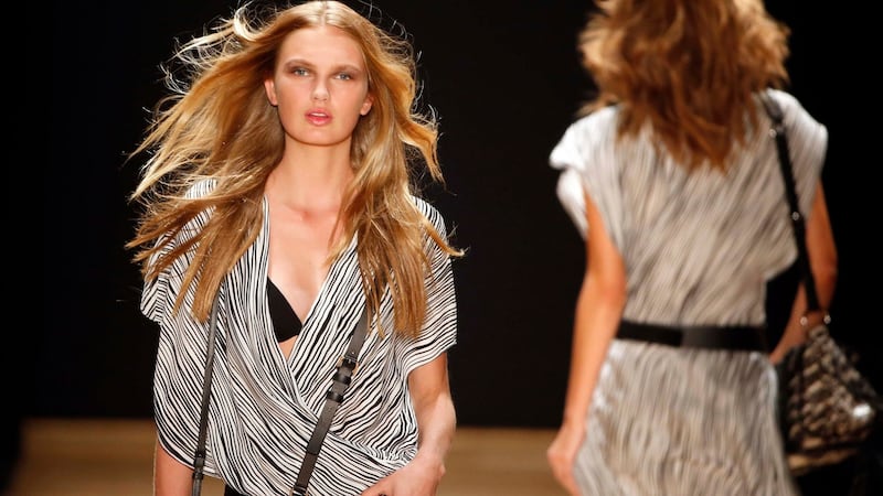 A creation by French designer Barbara Bui as part of her Spring/Summer 2016 women’s ready-to-wear collection during Fashion Week in Paris. Photograph: Reuters