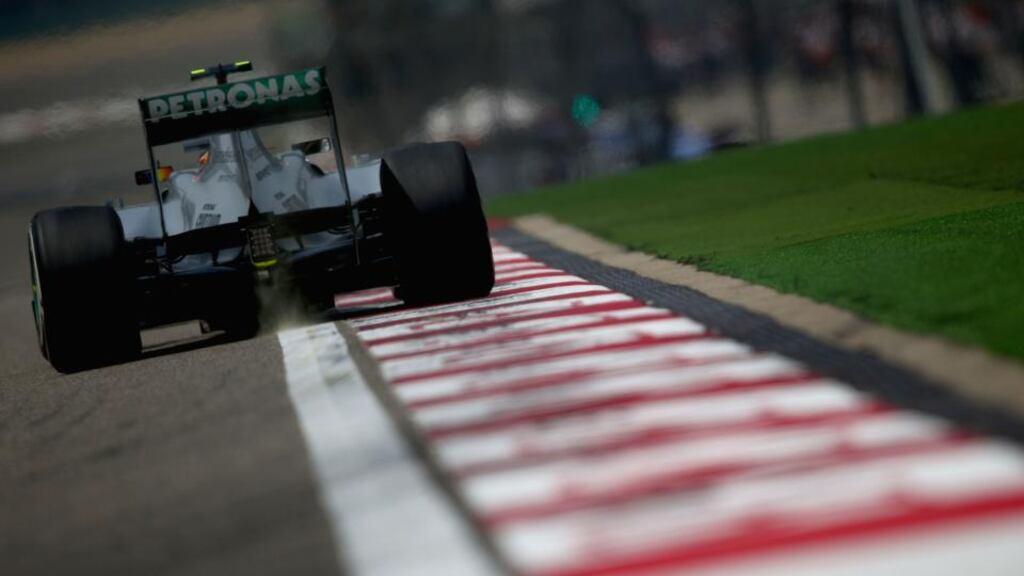 Lewis Hamilton of Great Britain and Mercedes GP have taken pole for the Chinese Grand Prix. Photograph: Clive Mason/Getty Images