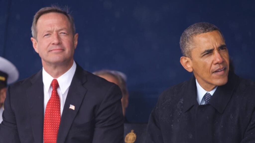 Maryland governor Martin O’Malley (left) with president Barack Obama. Mr O’Malley has cancelled death sentences for four prisoners. Photograph: Mandel Ngan/AFP/Getty Images.