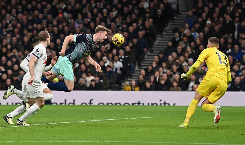 Brentford's Nathan Collins against Spurs. Photograph: Glyn Kirk/Getty